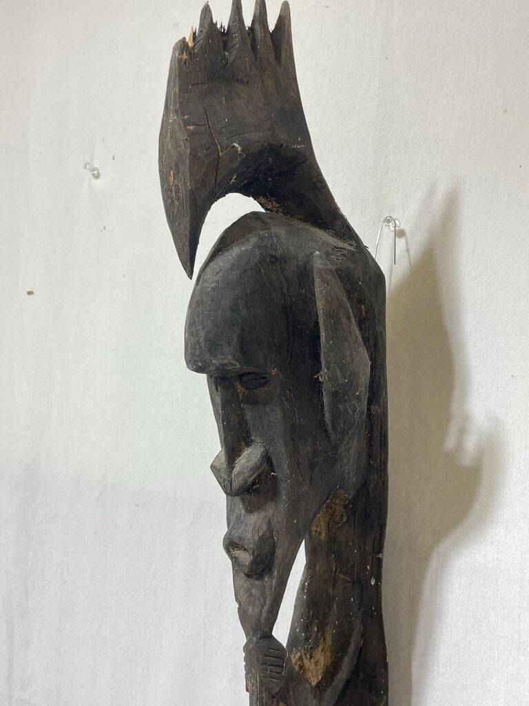 Vintage Papua New Guinea Upper Sepik Carved Wood One leg Hook Figure (Yipwon)