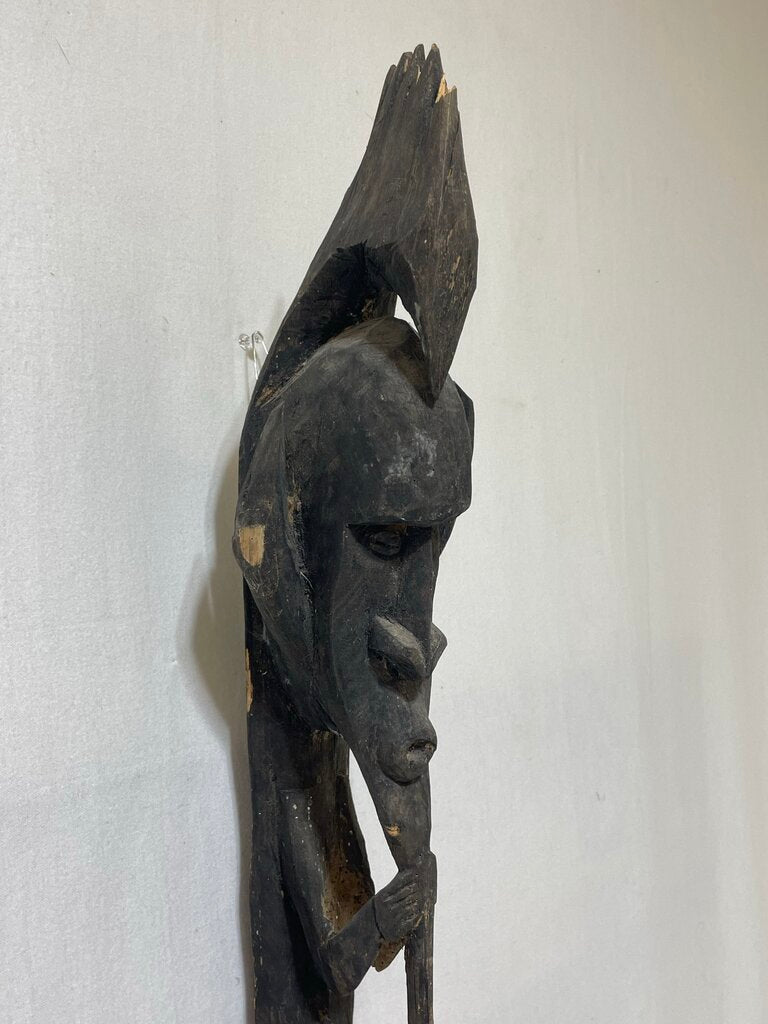 Vintage Papua New Guinea Upper Sepik Carved Wood One leg Hook Figure (Yipwon)