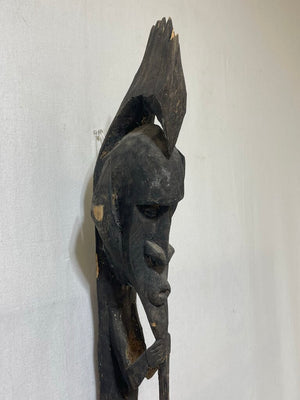 Vintage Papua New Guinea Upper Sepik Carved Wood One leg Hook Figure (Yipwon)