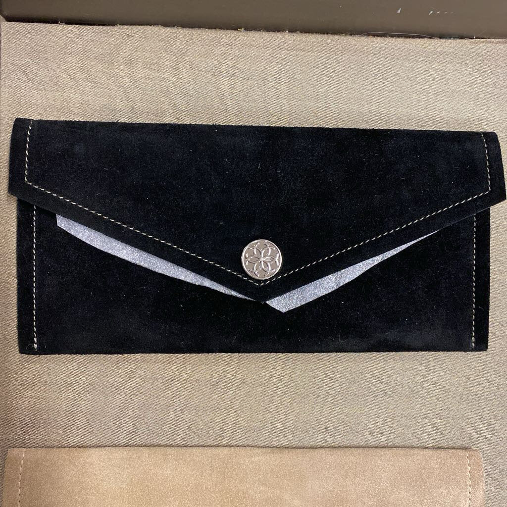 Urban Equestrian Black Suede Clutch