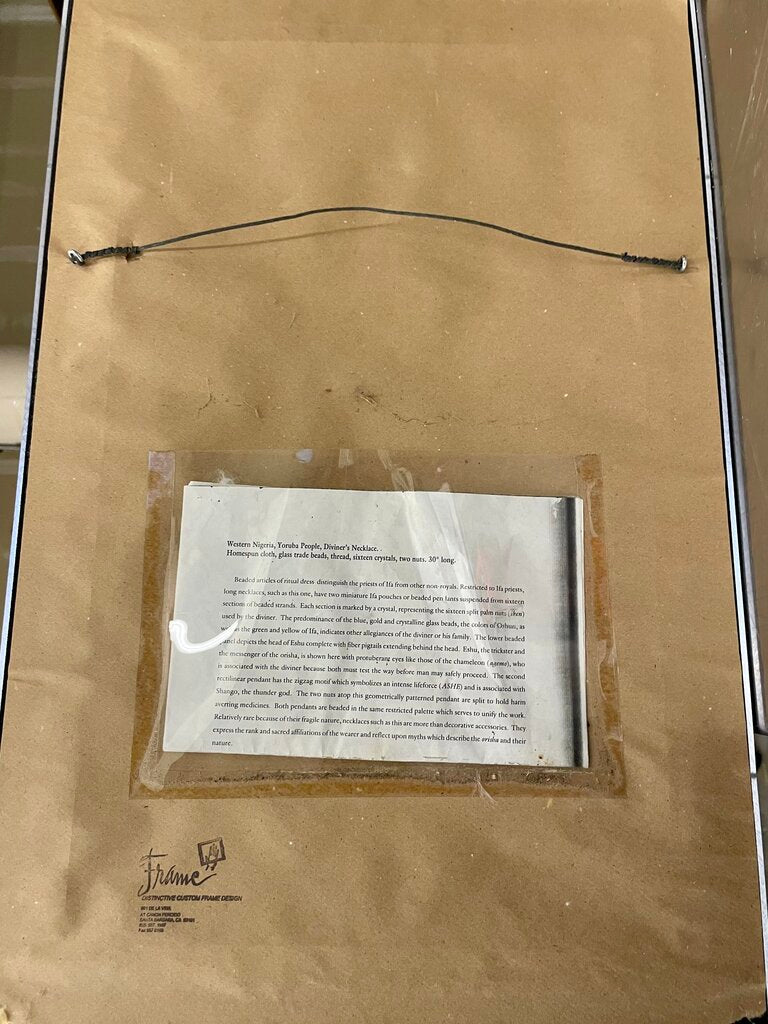 Nigerian Yoruba People Diviners Necklace Mounted in Acrylic Case