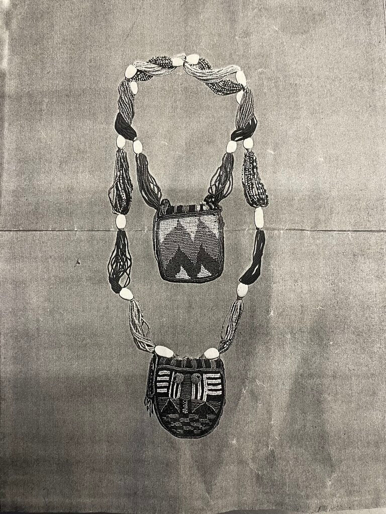 Nigerian Yoruba People Diviners Necklace Mounted in Acrylic Case