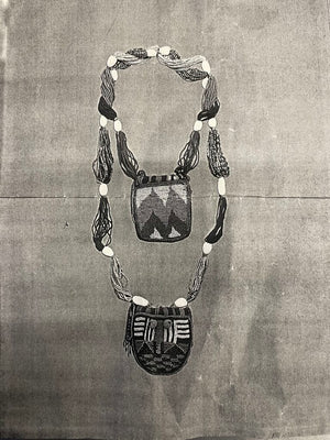Nigerian Yoruba People Diviners Necklace Mounted in Acrylic Case