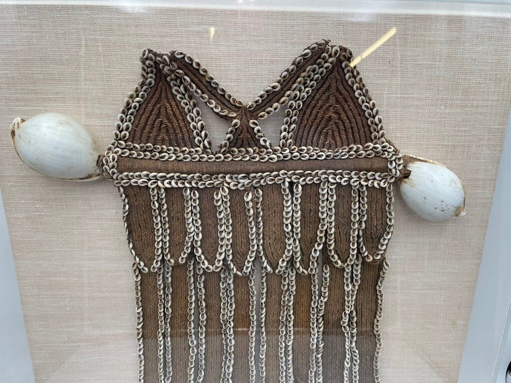 Papua New Guinea Sepik River Fofona Henganofi Chest Ornament Mounted in Acrylic Case