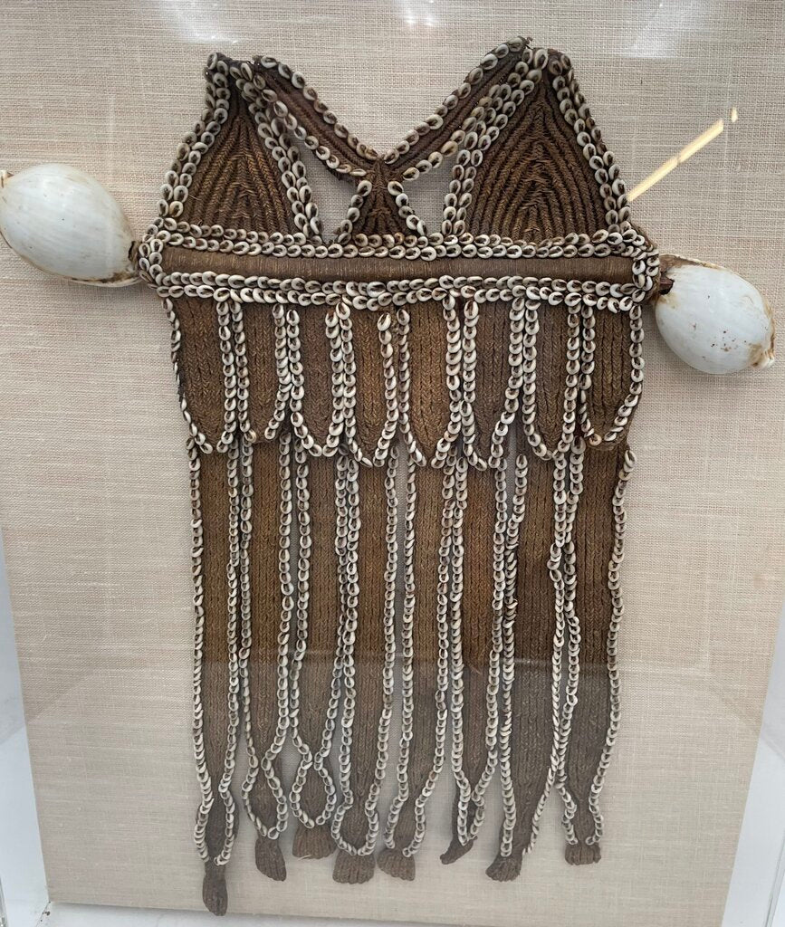 Papua New Guinea Sepik River Fofona Henganofi Chest Ornament Mounted in Acrylic Case