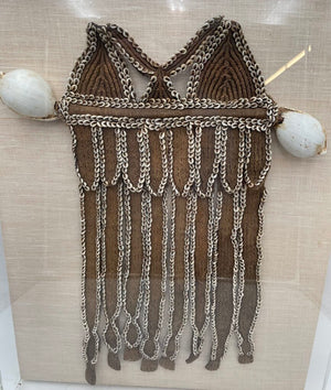 Papua New Guinea Sepik River Fofona Henganofi Chest Ornament Mounted in Acrylic Case