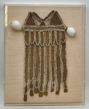 Papua New Guinea Sepik River Fofona Henganofi Chest Ornament Mounted in Acrylic Case
