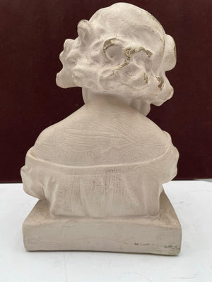 French Style Ceramic Bust "The Reader" Sculptural Replica of Painting by Jean-Honore' Fragonard, (1732-1806)