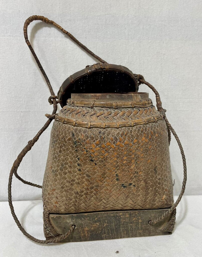 Borneo Indonesian Dayak Lidded Basket