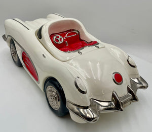 Glenn Appleman Ceramic 1959-60 Chevrolet Corvette White Lidded Container Signed and Dated 1985