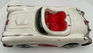 Glenn Appleman Ceramic 1959-60 Chevrolet Corvette White Lidded Container Signed and Dated 1985