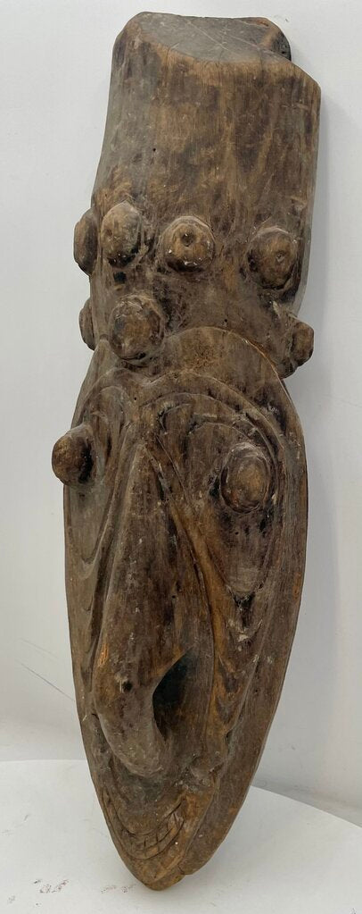 Vintage Papua New Guinea Carved Ancestral Zoomorphic Wooden Mask