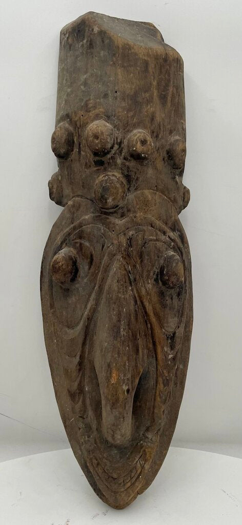 Vintage Papua New Guinea Carved Ancestral Zoomorphic Wooden Mask
