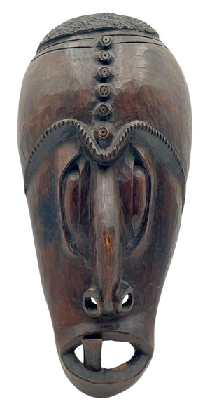 Central Africa Congo Angola Chokwe Mwana Pwo Carved Tribal Mask Signed Musili by Miss Daisy's Consignment & Auction House