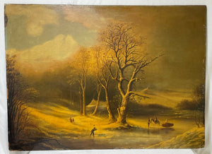 G. Wood Original Oil on Board Untitled Forest Scape 1855
