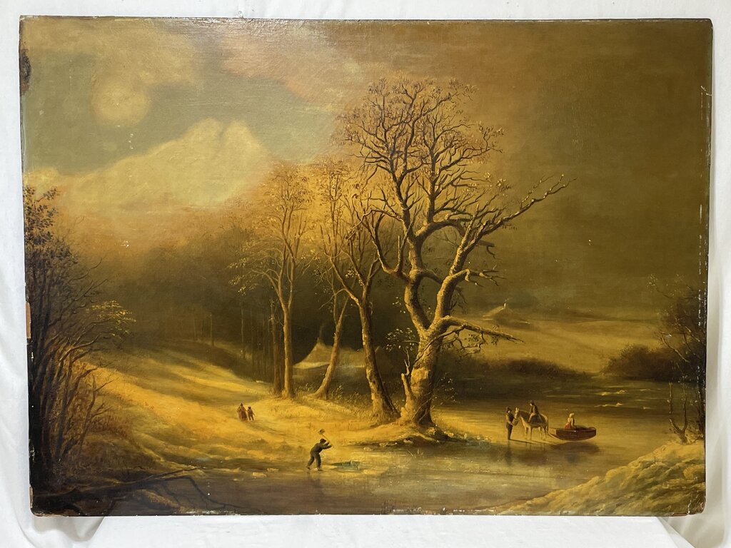 G. Wood Original Oil on Board Untitled Forest Scape 1855