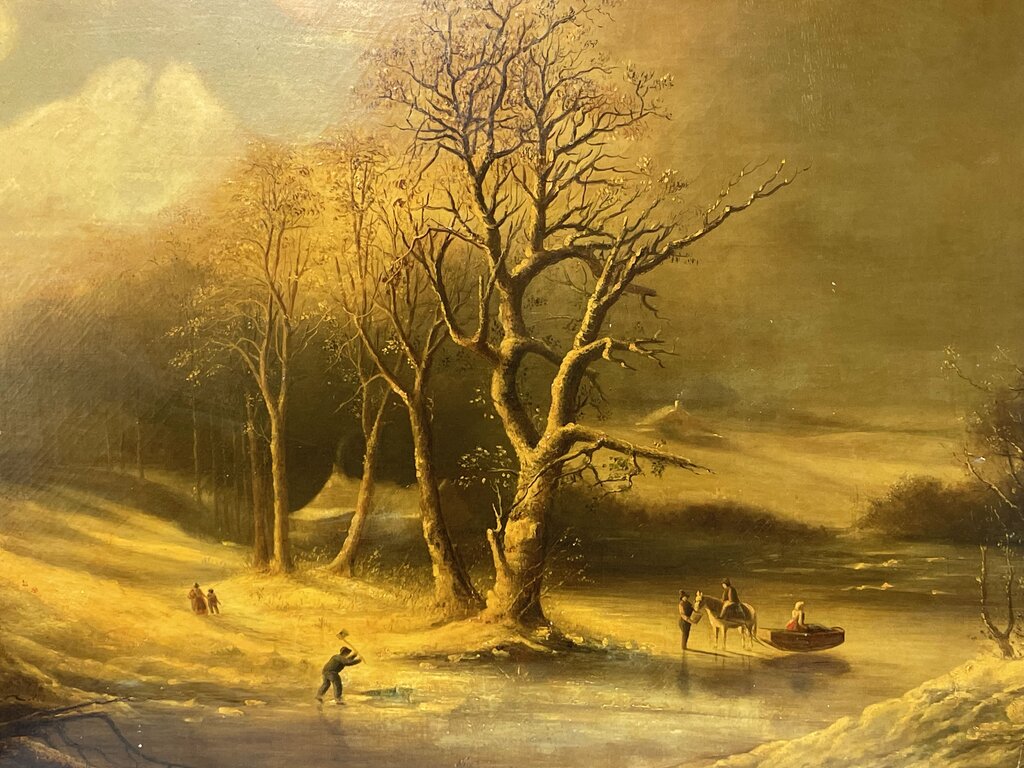 G. Wood Original Oil on Board Untitled Forest Scape 1855