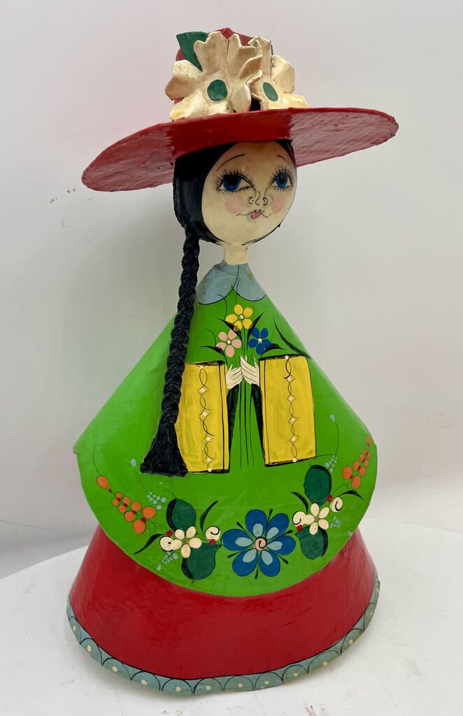 Vintage Mexican Folk Art Mixed Media Paper Mache' Doll
