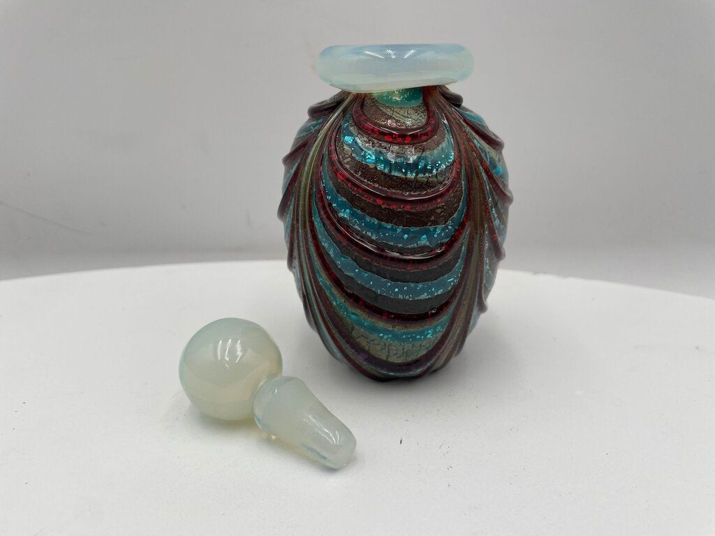 R. Paoletti Style Murano Blown Glass Art Lidded Perfume Bottle