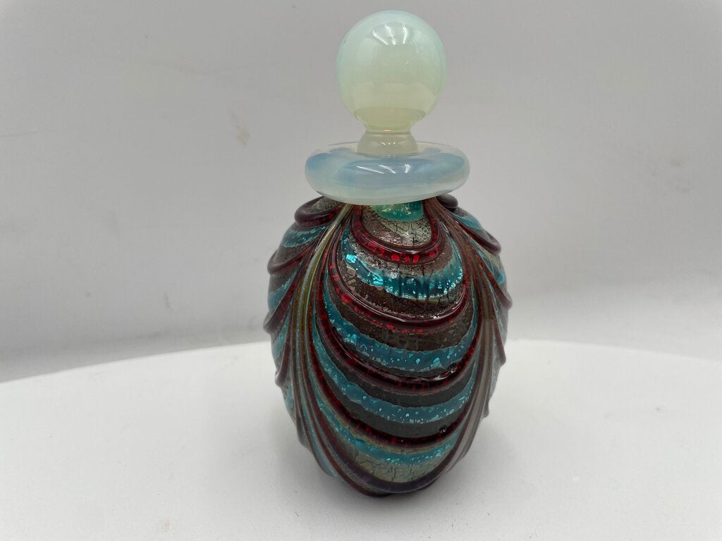 R. Paoletti Style Murano Blown Glass Art Lidded Perfume Bottle