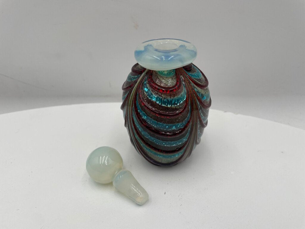 R. Paoletti Style Murano Blown Glass Art Lidded Perfume Bottle
