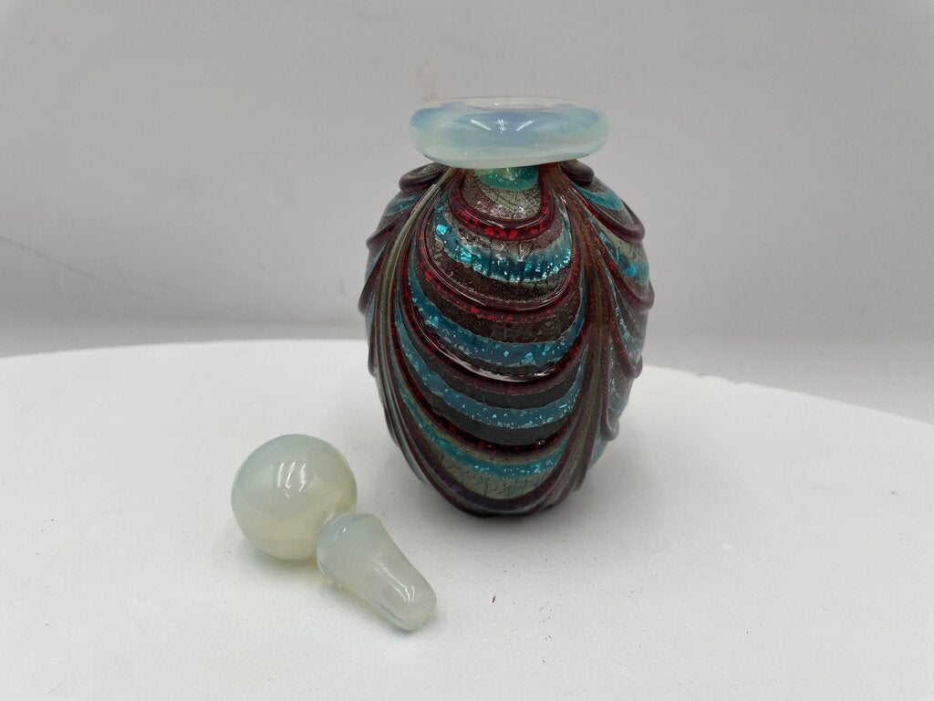 R. Paoletti Style Murano Blown Glass Art Lidded Perfume Bottle