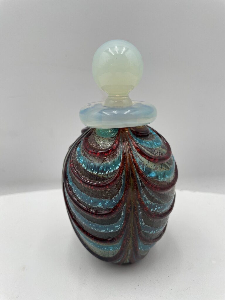 R. Paoletti Style Murano Blown Glass Art Lidded Perfume Bottle