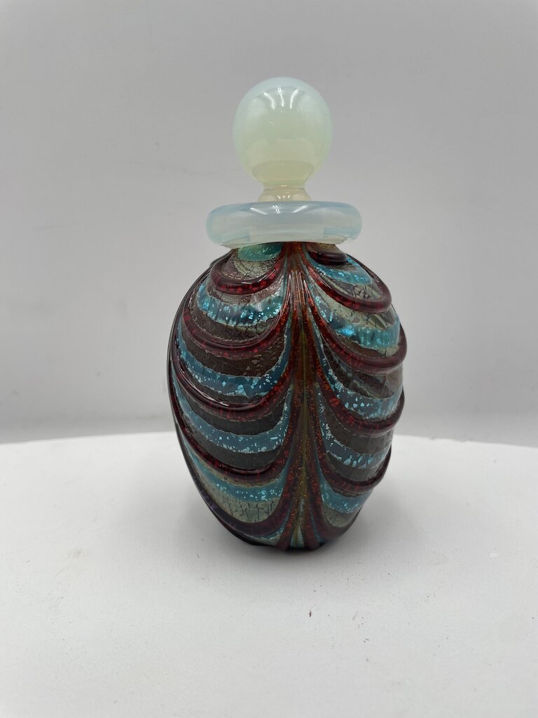 R. Paoletti Style Murano Blown Glass Art Lidded Perfume Bottle