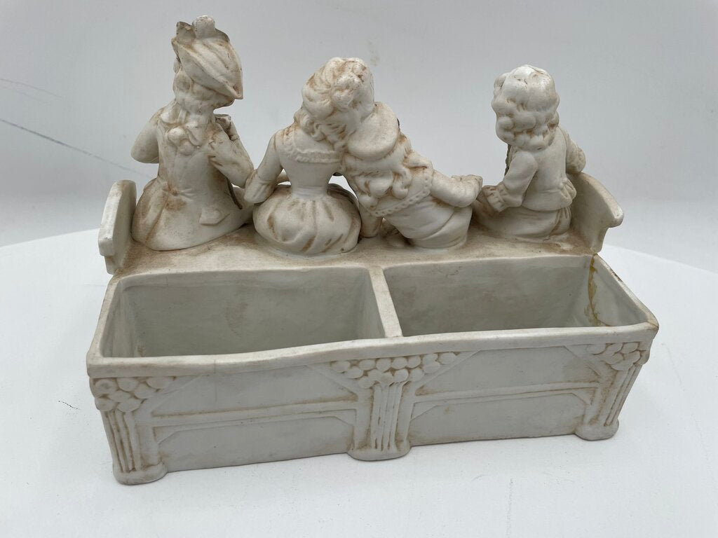 Antique Hertwig & Co. Hand Painted Bisque Porcelain Figurine 4 Friends (Minor Chips)