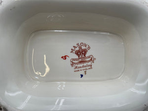 Mason's Patent Ironstone Mandalay Gilt Blue White Floral Lidded Tureen Set (4 Pcs)