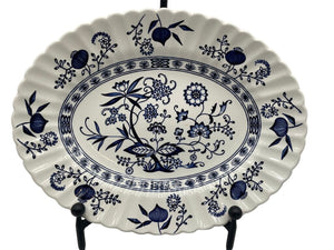 Vintage J&G Meakin England Blue Nordic Ironstone Oval Platter 12"