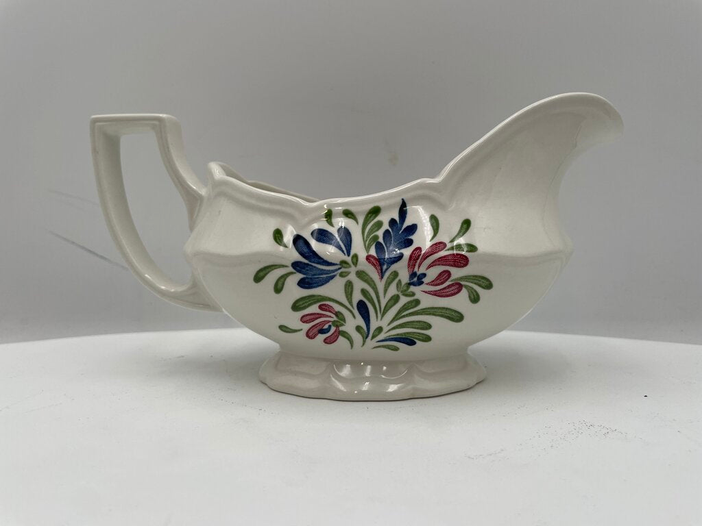 Vintage Johnson Brothers English Provincial Ironstone Scalloped Edge Gravy Boat