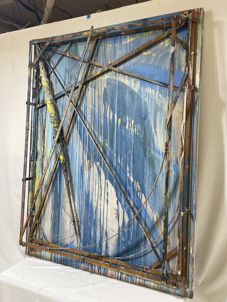 David Maxim Original Mixed Media Abstract Painting "Don Quixote #3" Series 1/82 & 2/82 Signed Back 1982