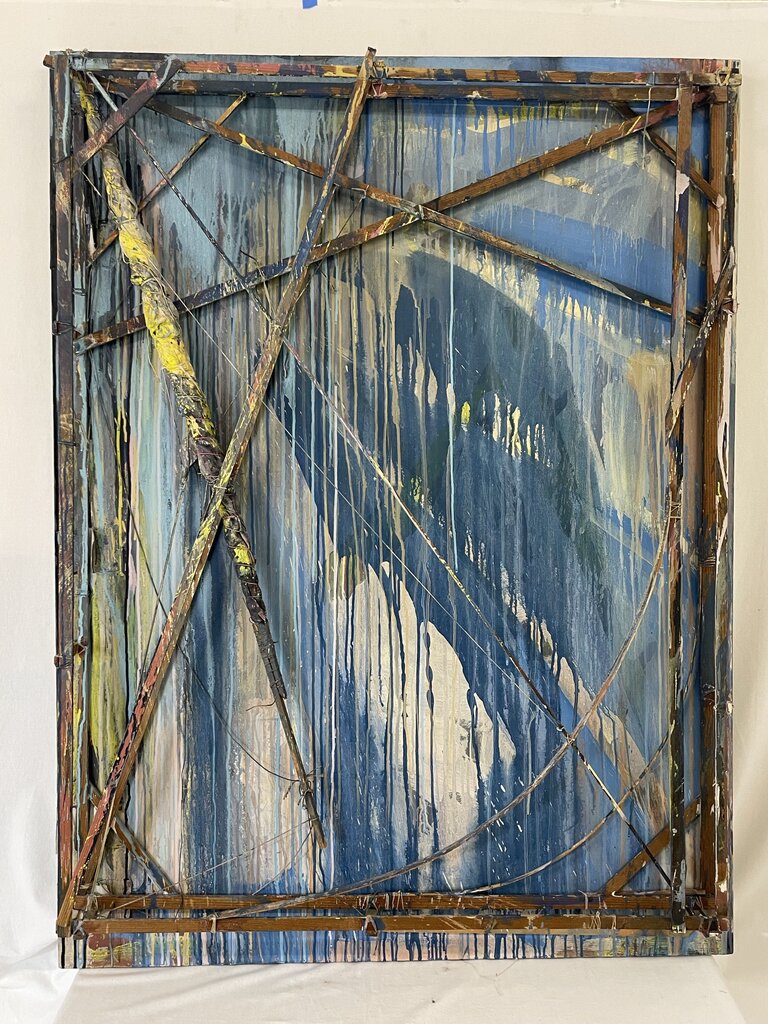 David Maxim Original Mixed Media Abstract Painting "Don Quixote #3" Series 1/82 & 2/82 Signed Back 1982