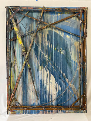 David Maxim Original Mixed Media Abstract Painting "Don Quixote #3" Series 1/82 & 2/82 Signed Back 1982