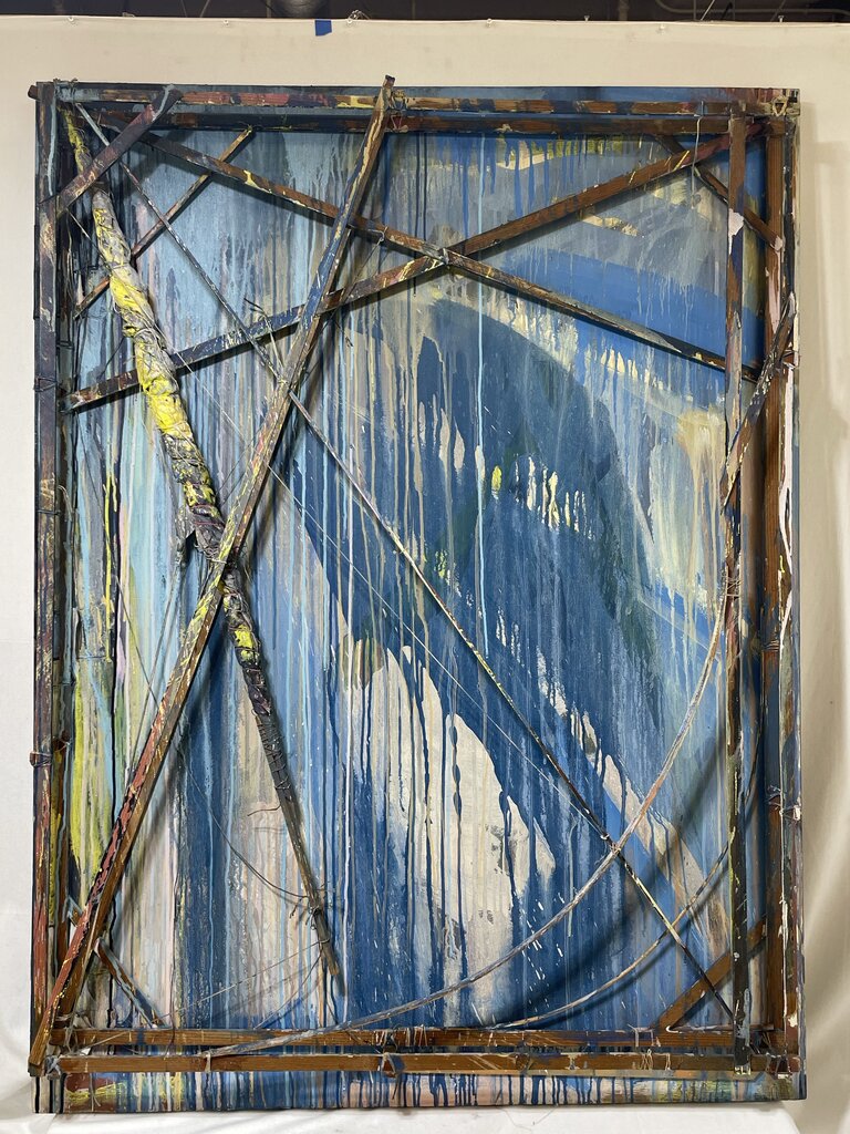 David Maxim Original Mixed Media Abstract Painting "Don Quixote #3" Series 1/82 & 2/82 Signed Back 1982