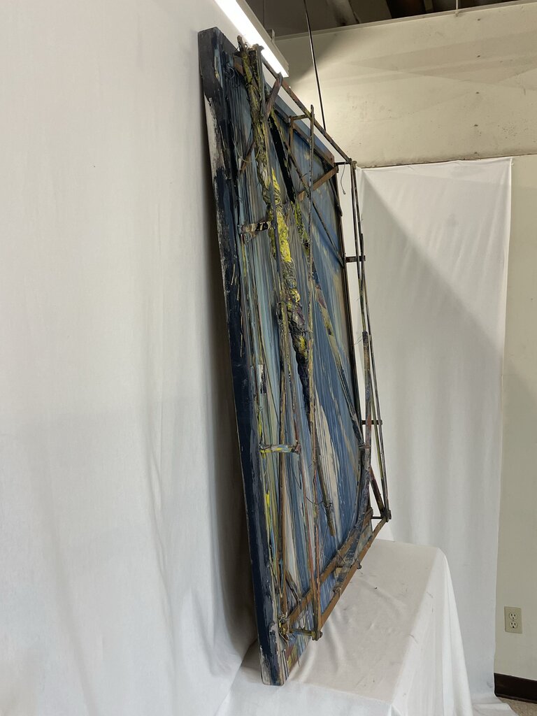 David Maxim Original Mixed Media Abstract Painting "Don Quixote #3" Series 1/82 & 2/82 Signed Back 1982
