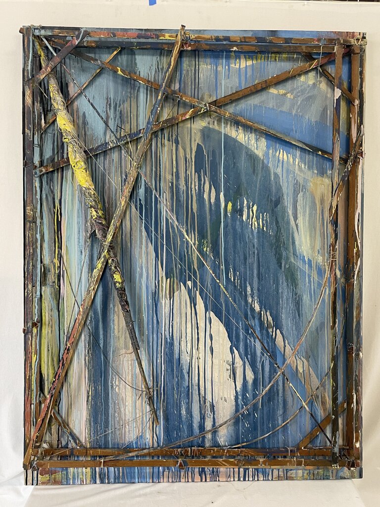 David Maxim Original Mixed Media Abstract Painting "Don Quixote #3" Series 1/82 & 2/82 Signed Back 1982