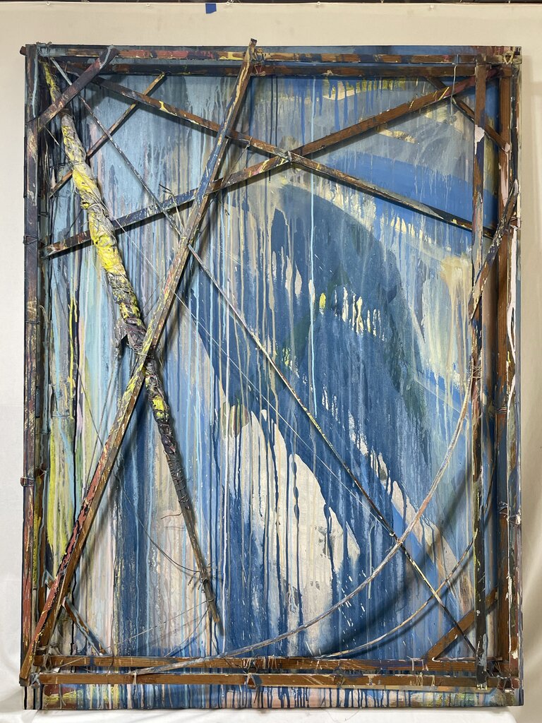 David Maxim Original Mixed Media Abstract Painting "Don Quixote #3" Series 1/82 & 2/82 Signed Back 1982