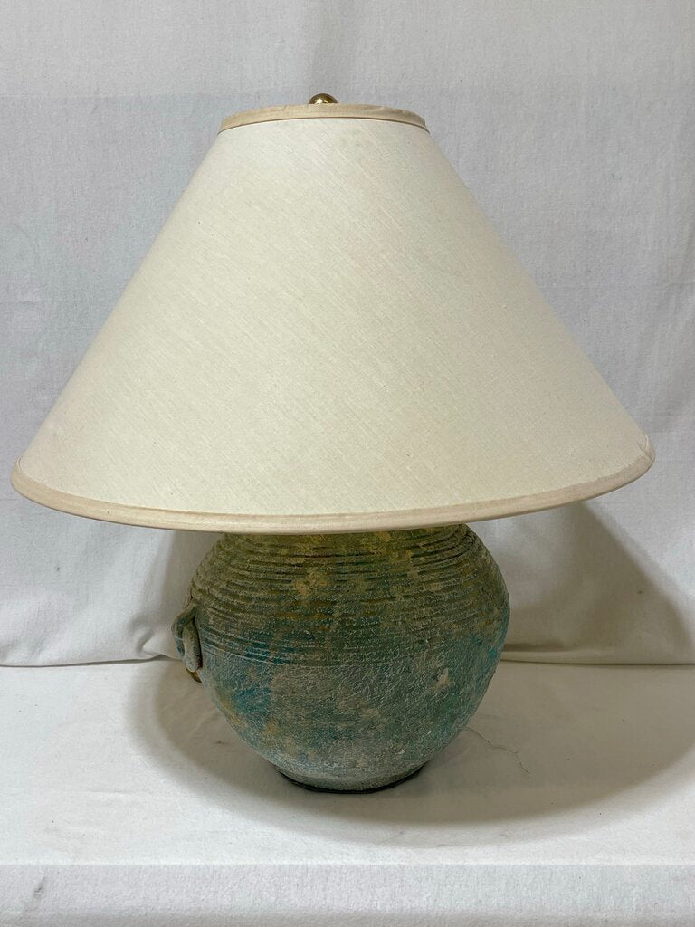 Blue Green Teal Ceramic Jar Style Table Lamp