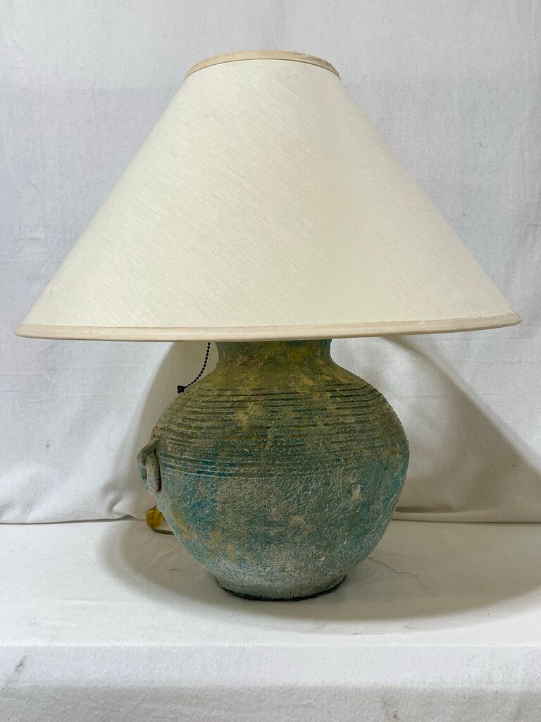 Blue Green Teal Ceramic Jar Style Table Lamp