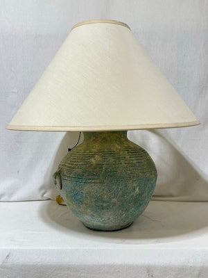 Blue Green Teal Ceramic Jar Style Table Lamp