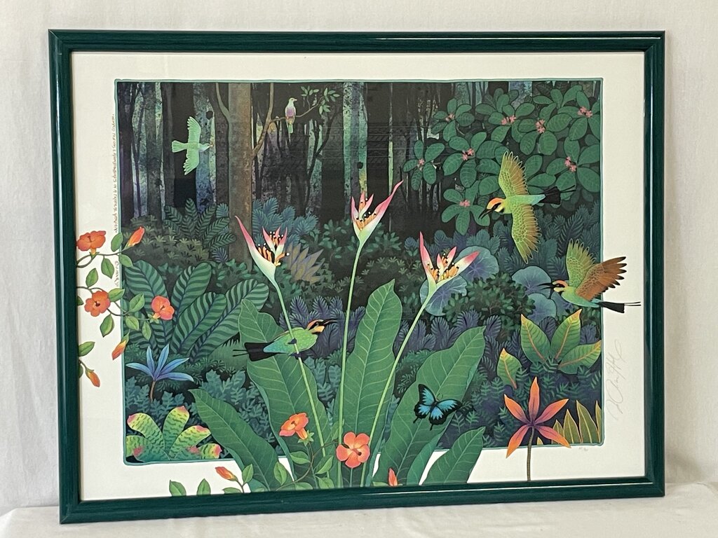 Jo Anne Hook Wompoo Pigeons & Rainbow Birds..."LTD Signed Serigraph #231/900 1991