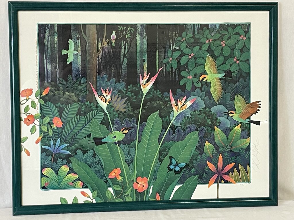 Jo Anne Hook Wompoo Pigeons & Rainbow Birds..."LTD Signed Serigraph #231/900 1991