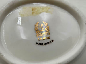 Vintage Lenox Gold Tipped Angel Wings Design 2 Part Condiment Dish