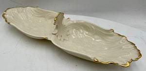 Vintage Lenox Gold Tipped Angel Wings Design 2 Part Condiment Dish