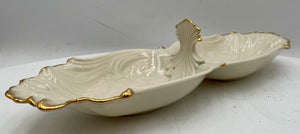 Vintage Lenox Gold Tipped Angel Wings Design 2 Part Condiment Dish