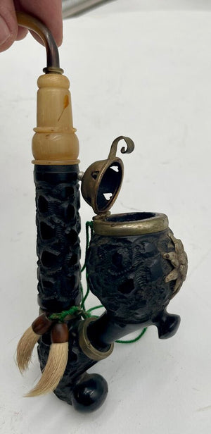 Vintage Bruyere Garantie Lidded Black Forest Wood Lidded Pipe (4Pcs)