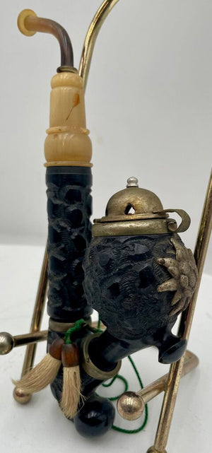 Vintage Bruyere Garantie Lidded Black Forest Wood Lidded Pipe (4Pcs)