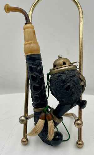 Vintage Bruyere Garantie Lidded Black Forest Wood Lidded Pipe (4Pcs)